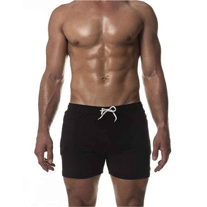 "Heren trainingszwemshort, lichtgewicht sneldrogende stof, elastische tailleband, strak sportief ontwerp, zijzakken"