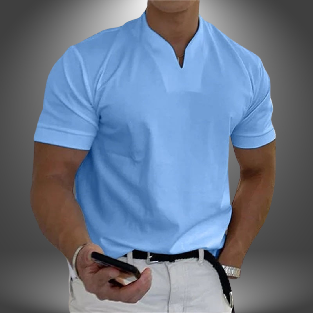 Comfortabel heren V-hals zomer t-shirt met korte mouwen, perfect voor een stijlvolle casual look.