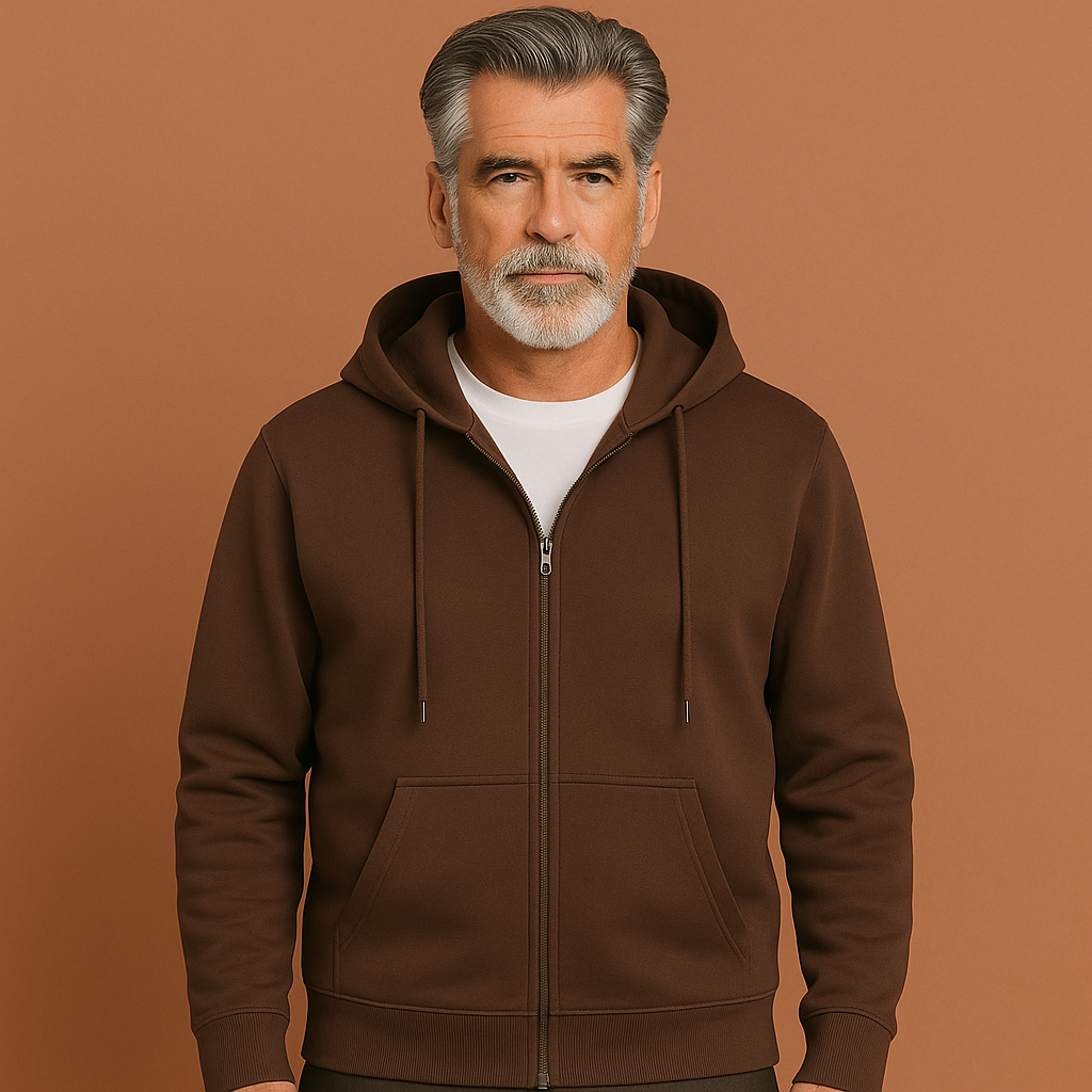 Modern heren ritsvest met capuchon, comfortabele pasvorm, perfect voor casual herenmode en streetwear look.