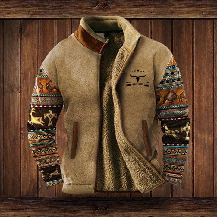 Heren warm teddy vest met rits en vintage ontwerp, ideaal voor comfortabele herfst- en winterdagen.