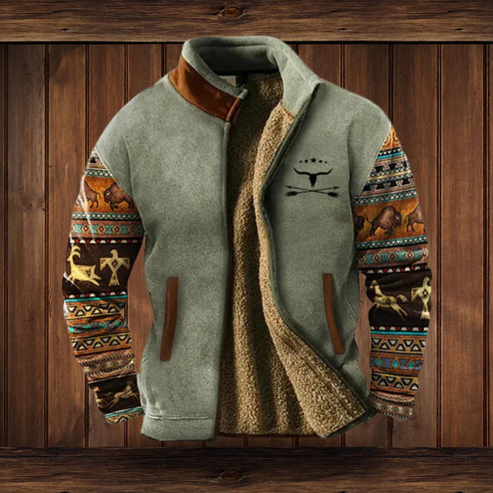 Zacht heren vintage teddy vest met volledige rits, comfortabele herfst- en winterkleding voor buiten.