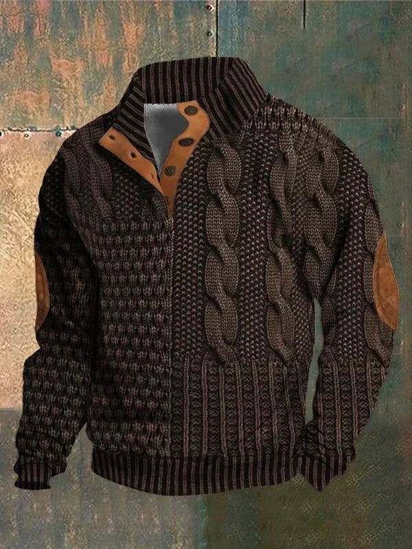 Comfortabele heren trui met elegant patroon. Warme winterkleding en stijlvolle herenmode.