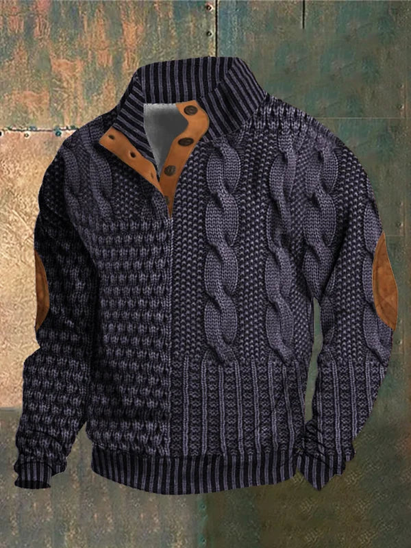 Heren warme trui met opvallend patroon. Perfect voor een comfortabele en stijlvolle winteroutfit.