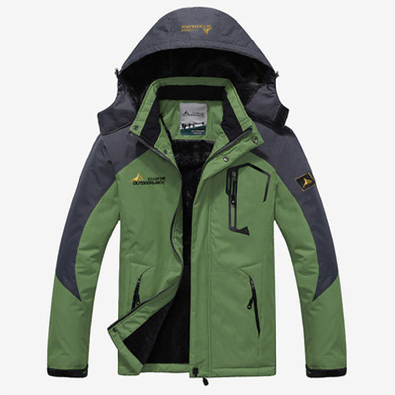 Duurzame heren buitenkleding: waterdichte winterparka met capuchon voor alle winterse weersomstandigheden en warmte.