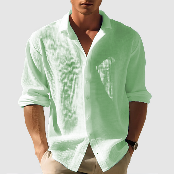 Modern heren zomer overhemd, comfortabel en ademend, essentieel voor elke warme dag.