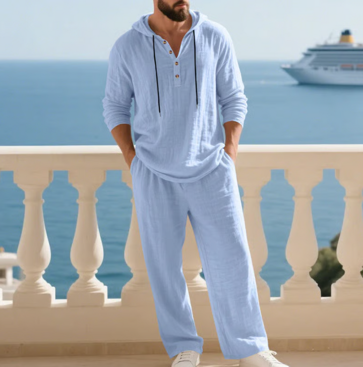 Korte broek van de heren zomerset 2-delig, met ontspannen pasvorm. Perfecte comfortabele vrijetijdskleding voor de zomer.