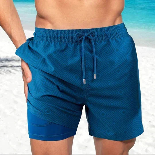 Stofdetails en tropische print van de heren zwemshort