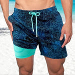 Marineblauw/Turquoise Palmbomen