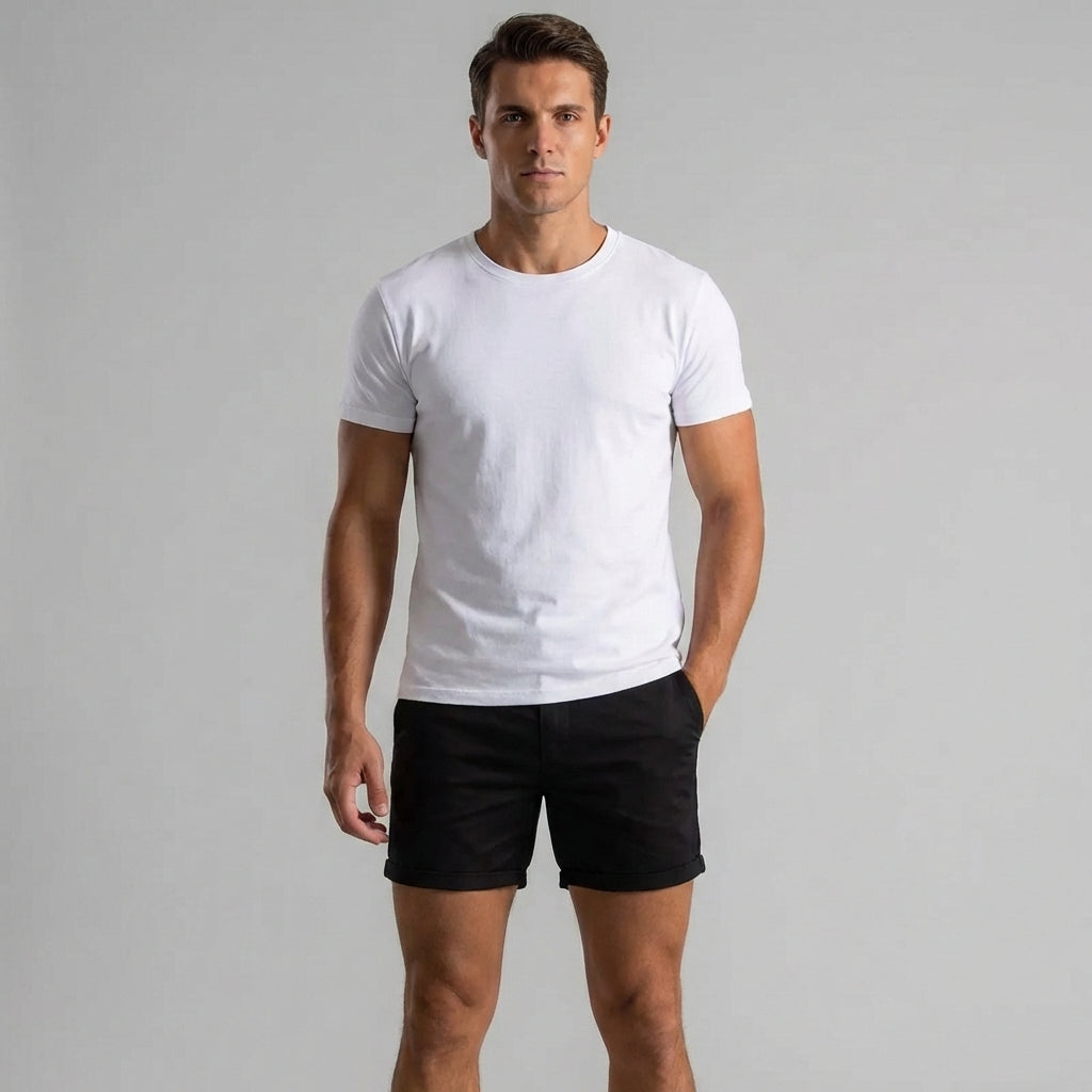 Heren chino korte broek in stijlvol groen, perfect voor comfort en zomerse casual outfits. Ademende stof.