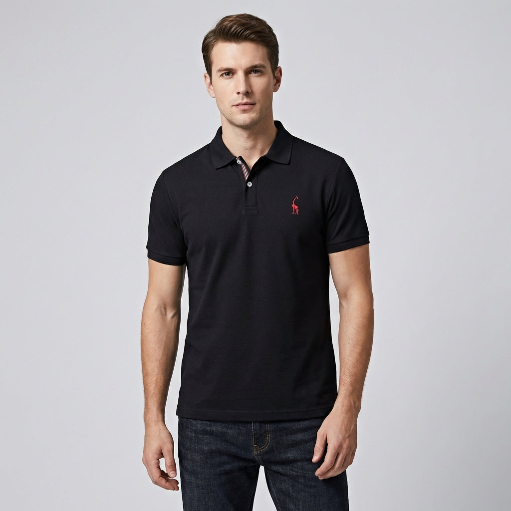 Veelzijdige heren polo, combineert stijlvol met jeans of chino's voor elke casual en zakelijk-casual setting.