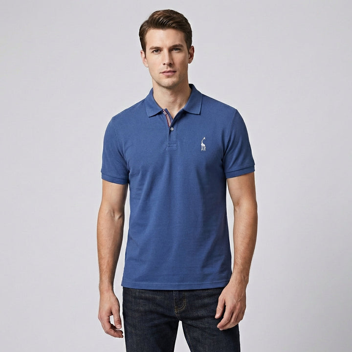 Elegante zwarte heren poloshirt, comfortabel en geschikt voor zowel casual als zakelijk-casual events.