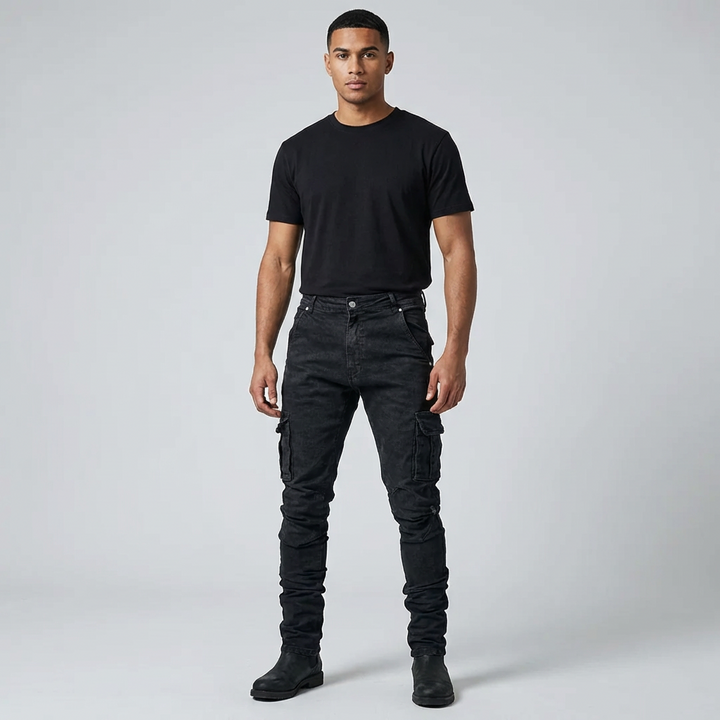 Heren stretch jeans in blauw voor optimaal comfort. Flexibele spijkerbroek, ideaal voor casual dagelijkse herenmode.