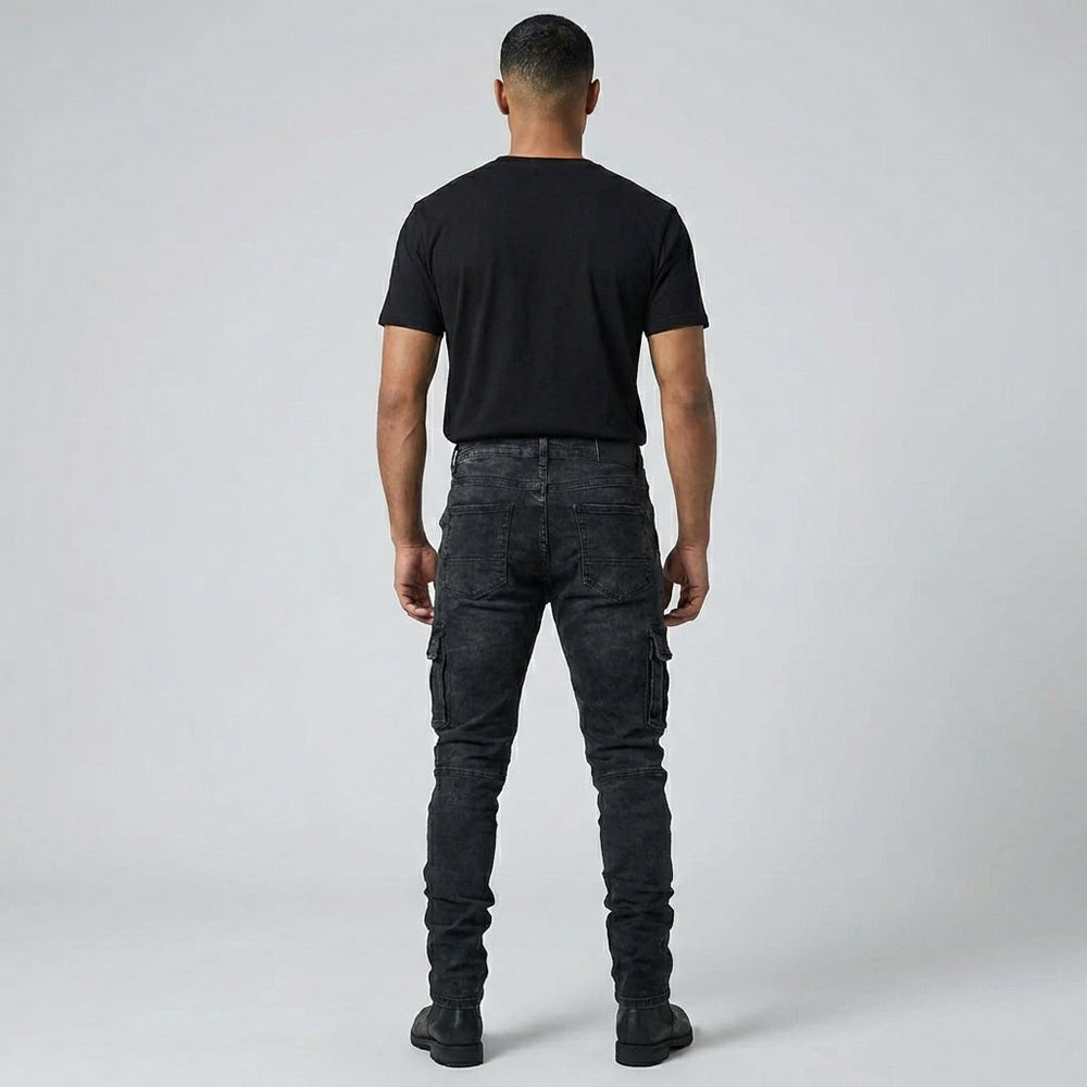 Modieuze grijze stretch heren jeans. Comfortabele spijkerbroek voor een stijlvolle, casual look.