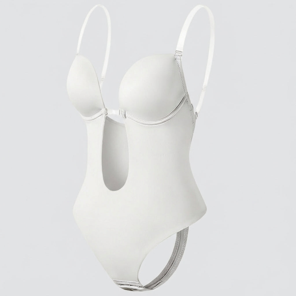 Veelzijdige dames body shaper: diepe V & rugloos, perfect voor onzichtbare figuurcorrectie onder elke outfit.