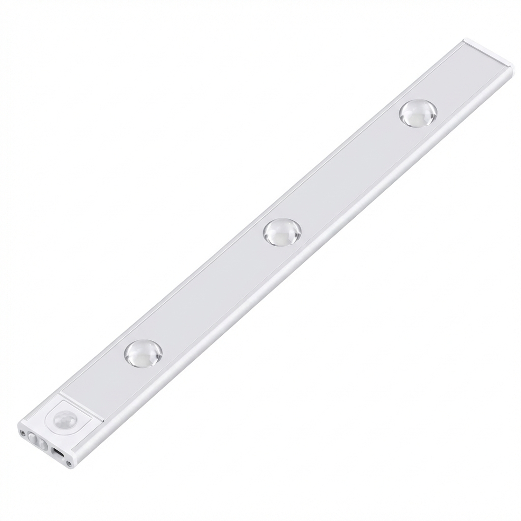 Zilveren draadloze LED lamp met bewegingssensor