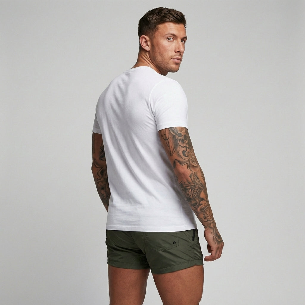 Stijlvolle heren zwemshort met stretch, ideaal voor zomerkleding en sportieve activiteiten. Sneldrogend.