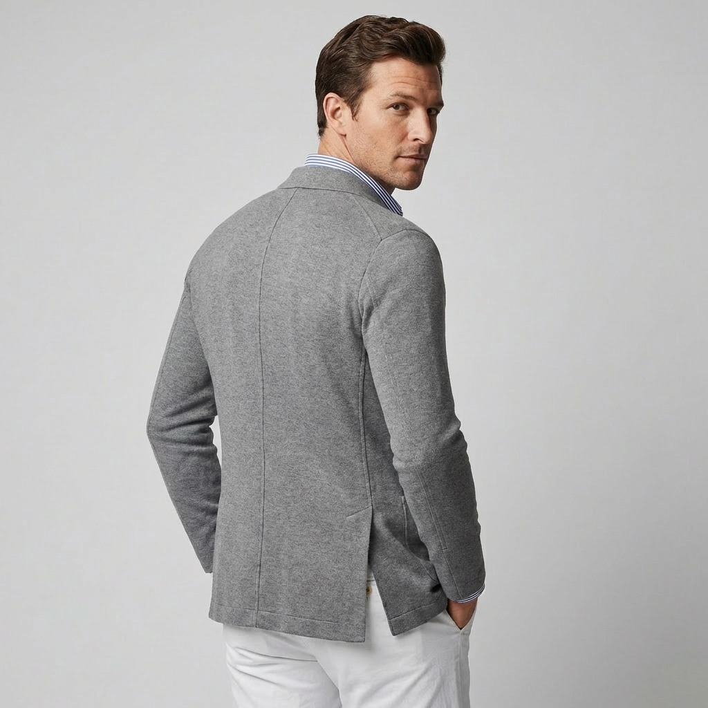 Modieuze herenkleding: deze blazer met casual zakken is een must-have voor elke garderobe.