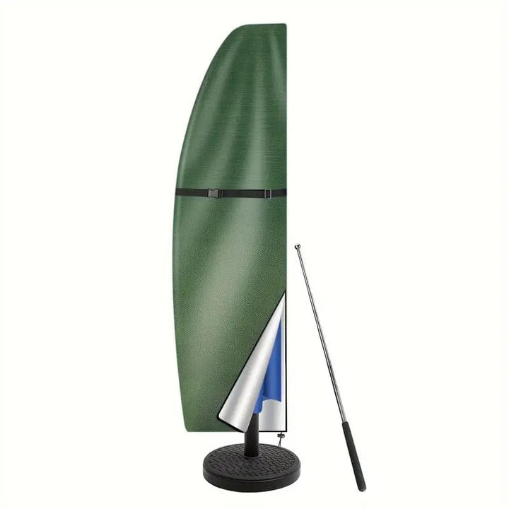 Zwarte anti-uv parasolhoes met handig trekkoord voor eenvoudige bevestiging