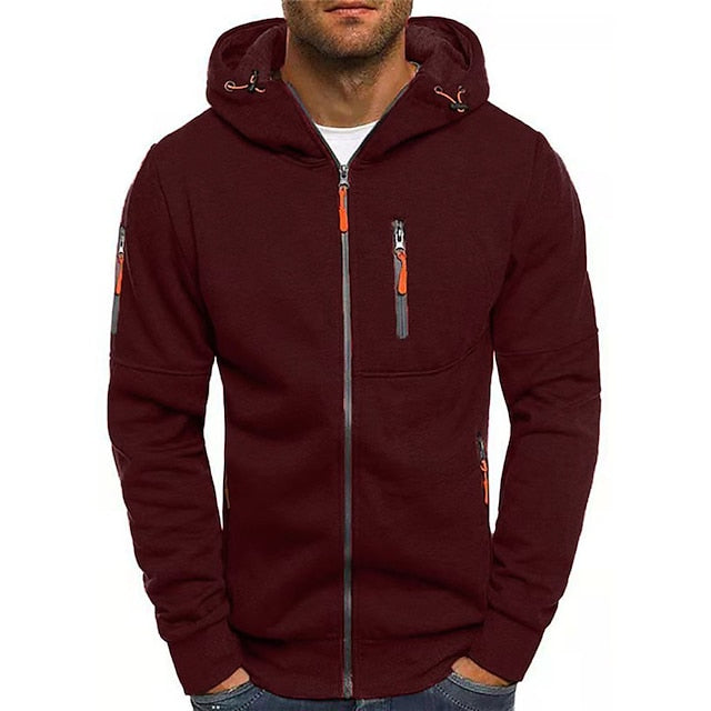 Comfortabele heren hoodie van polyester-katoen mix met ruime kangoeroezak.