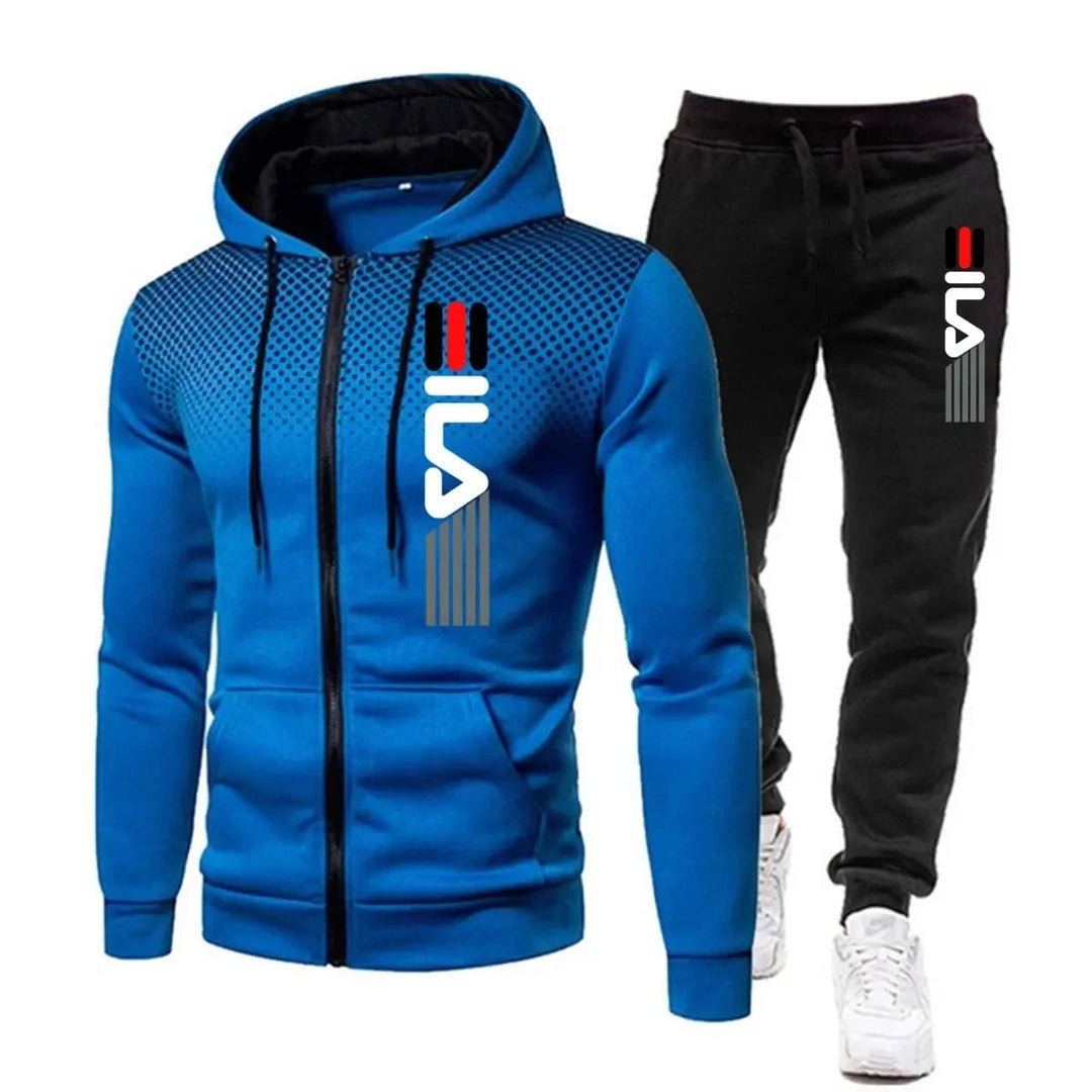 Zachte, warme unisex trainingspak set met capuchon en broek, stijlvol en functioneel voor de winter.