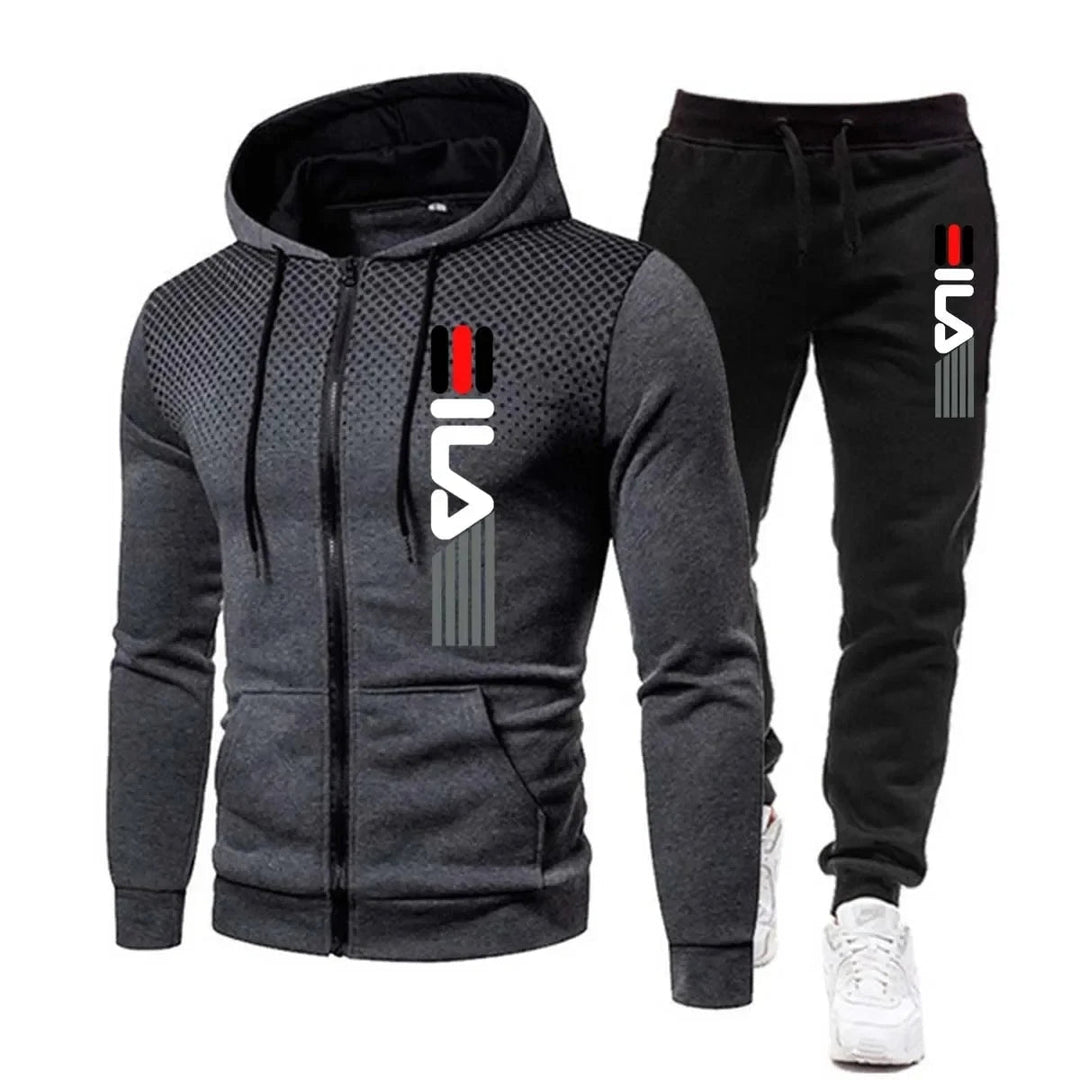 Complete unisex trainingspak broekenset, bestaande uit hoodie en joggingbroek, essentieel voor wintercomfort.