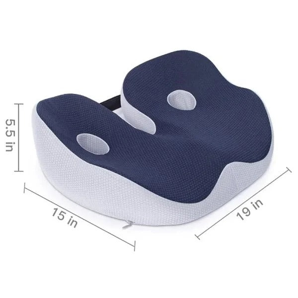 Ergonomisch traagschuim zitkussen op kantoorstoel voor comfort en rugsteun