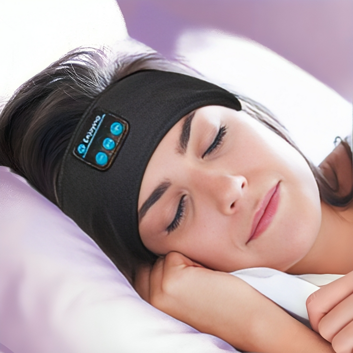 Zacht bluetooth slaapmasker en koptelefoon; blokkeert licht, biedt draadloos geluid voor diepe slaap.
