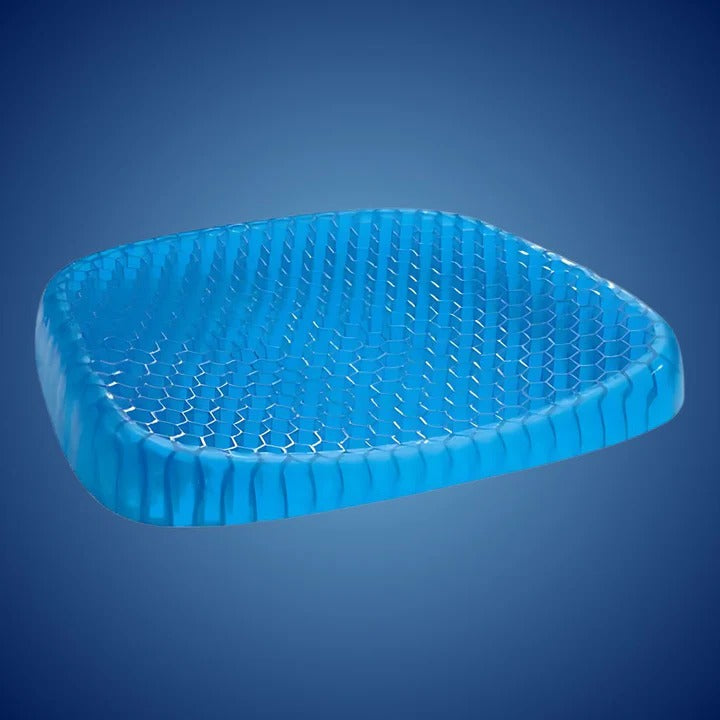 Ademend honingraat gel zitkussen, ideaal voor drukverlichting en een gezonde houding op elke stoel.