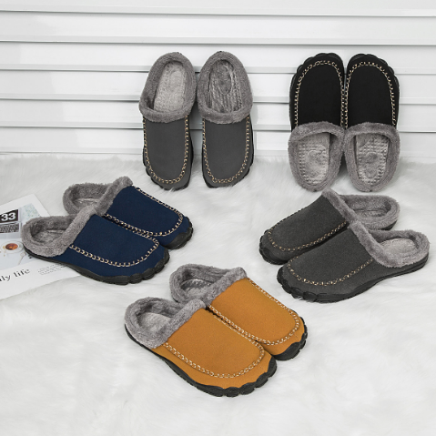 Heren luxe pantoffels: Comfortabele warme herenpantoffels voor binnenshuis. Ideaal voor ontspanning.