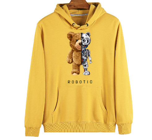 Heren hoodie detail met elastische boorden en kangoeroezak