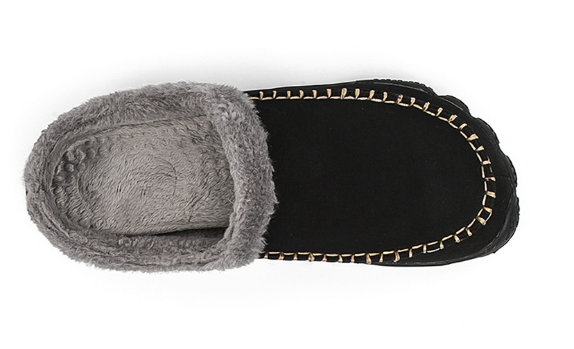 Luxe sloffen materiaal: Zachte luxe heren sloffen met premium voering en antislip zool voor warme voeten thuis.