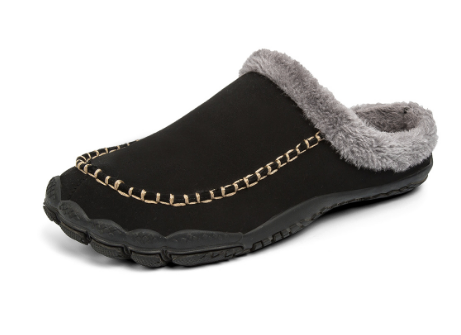 Interieur pantoffel: Interieur van comfortabele luxe herenpantoffels met zachte voering, voor heerlijk warme voeten.