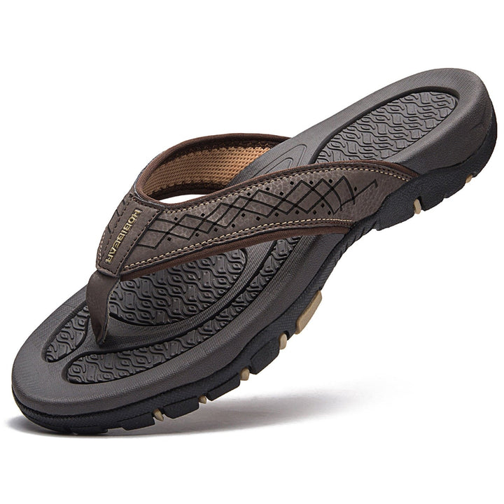 Bruine casual orthopedische slippers voor heren, perfect voor dagelijks comfort en voetgezondheid.