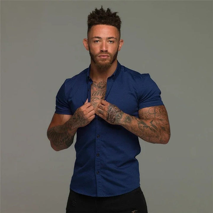Lichtgewicht heren overhemd, comfortabel en ademend. Een must-have zakelijk shirt met korte mouwen voor de zomer.