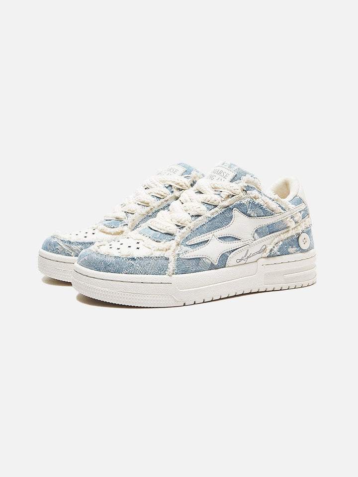 Robuuste heren sneakers met opvallend sterrendesign, ideaal voor een modieuze streetwear look.