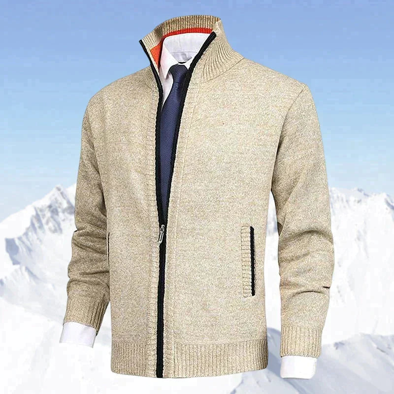 Stijlvol herenvest met opstaande kraag en rits, perfect voor een comfortabele casual look.