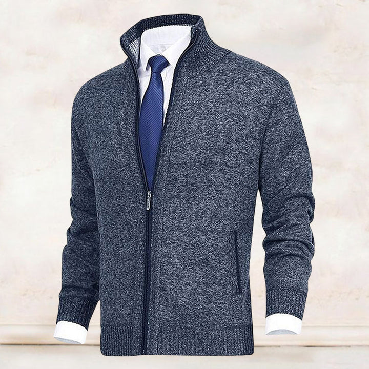 Winterproof heren ritsvest, warm en comfortabel met elegante kraag en handige zakken.