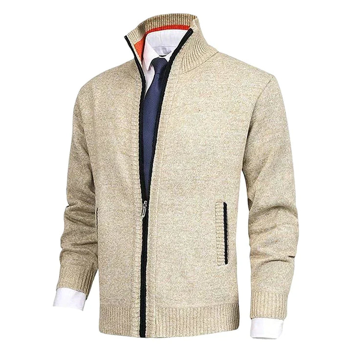Comfortabel heren ritsvest, zacht materiaal met elegante afwerking en zakken.