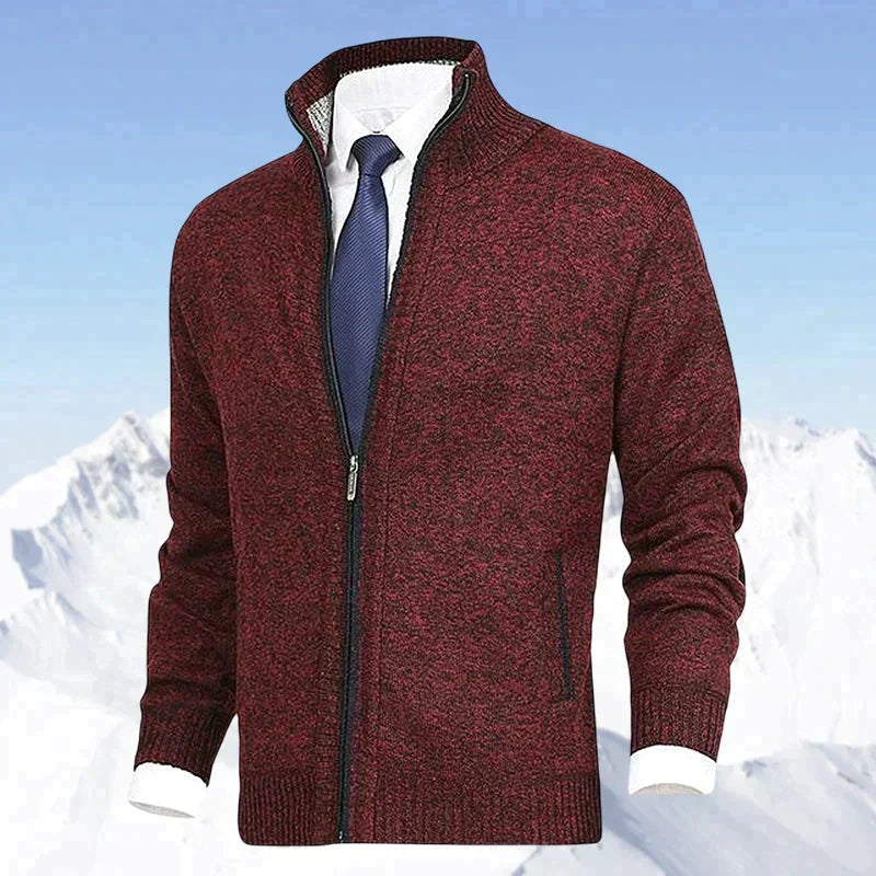 Modern heren ritsvest, elegant design met kraag en zakken, perfect voor een stijlvolle herfst/winter look.