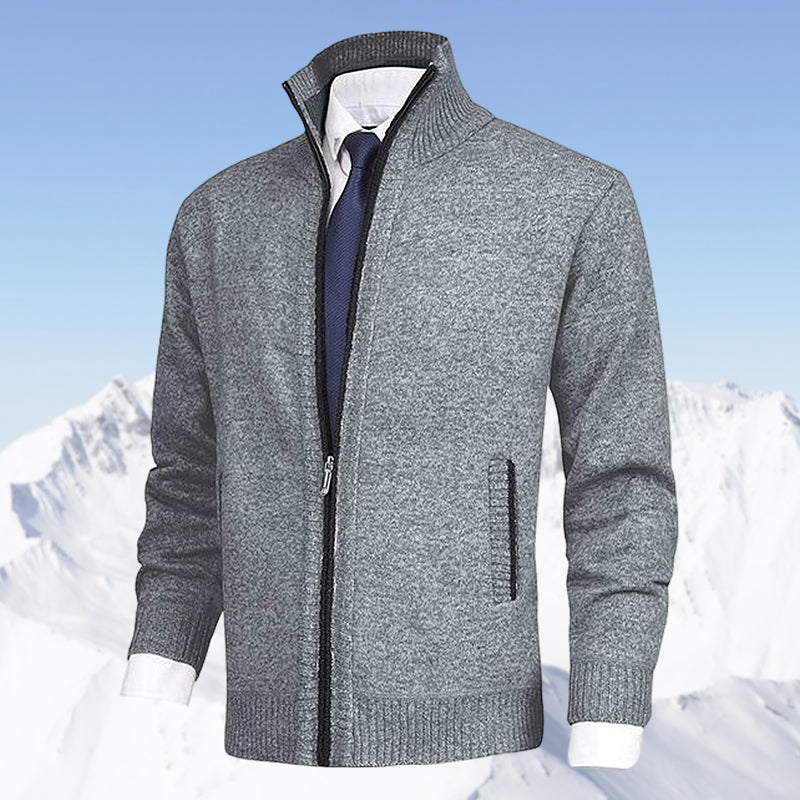 Elegant heren ritsvest, modieus en comfortabel, met praktische zakken en hoge kraag.