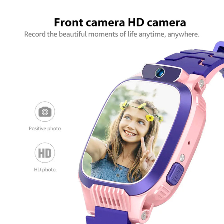 "JuniorSafe kinder smartwatch met GPS, kleurentouchscreen en educatieve spelletjes, ideale veiligheid en speelplezier"