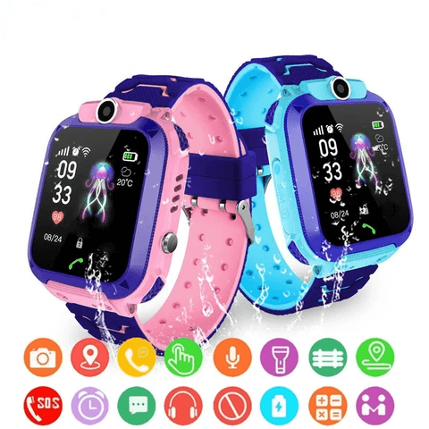 "JuniorSafe kinder smartwatch met GPS, kleurentouchscreen en educatieve spelletjes, ideale veiligheid en speelplezier"