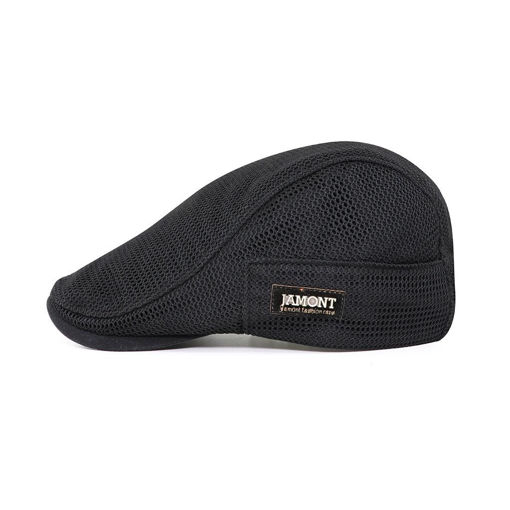 "Katoen mesh cap voor heren, casual stijl, ademend design in marineblauw met verstelbare band."