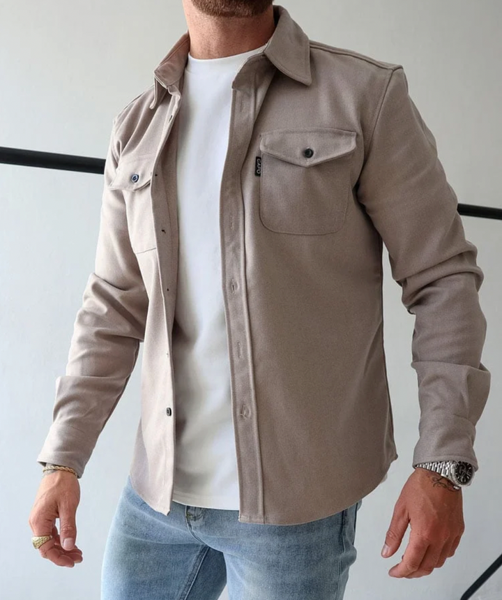 Blauw herenoverhemd met lange mouw, regular fit, comfortabel en stijlvol, veelzijdige bovenkleding voor de moderne man.