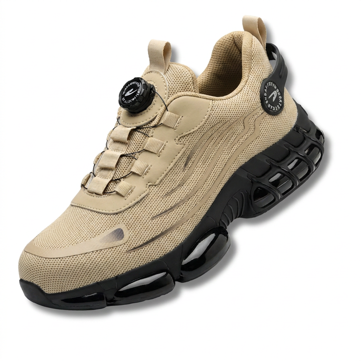 Comfortabele heren werkschoenen met flexibele zool en schokabsorptie voor langdurig draagcomfort.