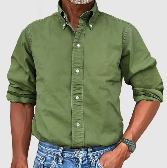 Stijlvol heren overhemd met button-down kraag en lange mouwen. Zakelijk en casual comfort in één klassiek design.