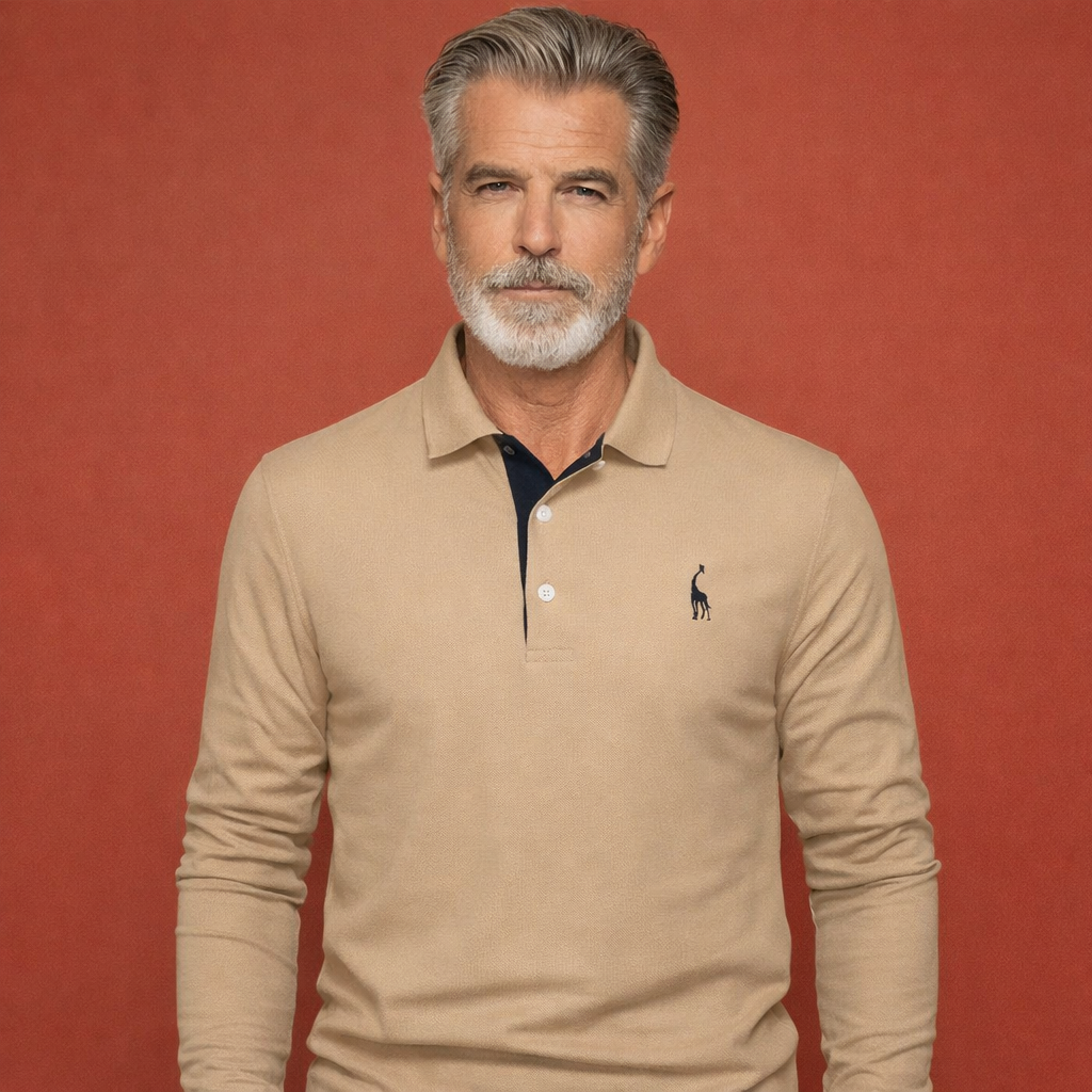 Stijlvolle herenpolo met lange mouwen in klassiek design, geschikt voor elke gelegenheid. Herfst/lente collectie.