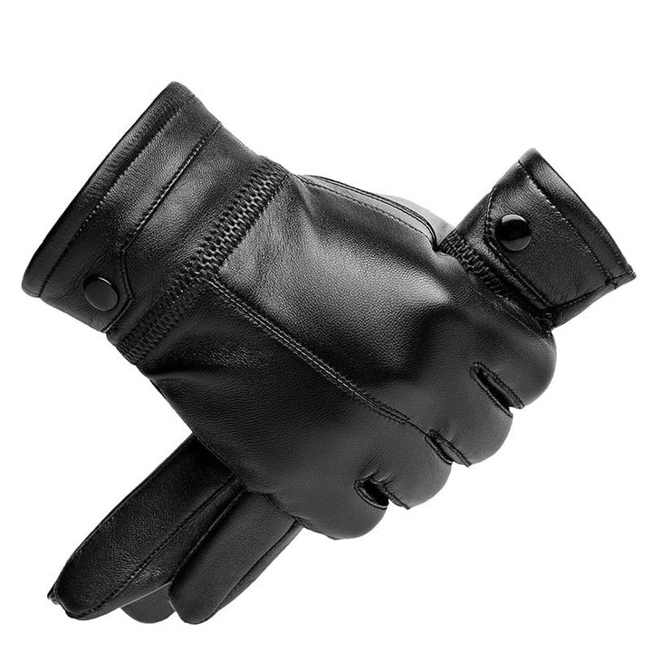 "Klassieke leren handschoenen voor heren, premium kwaliteit in bruin, warme voering, stijlvol en functioneel ontwerp."