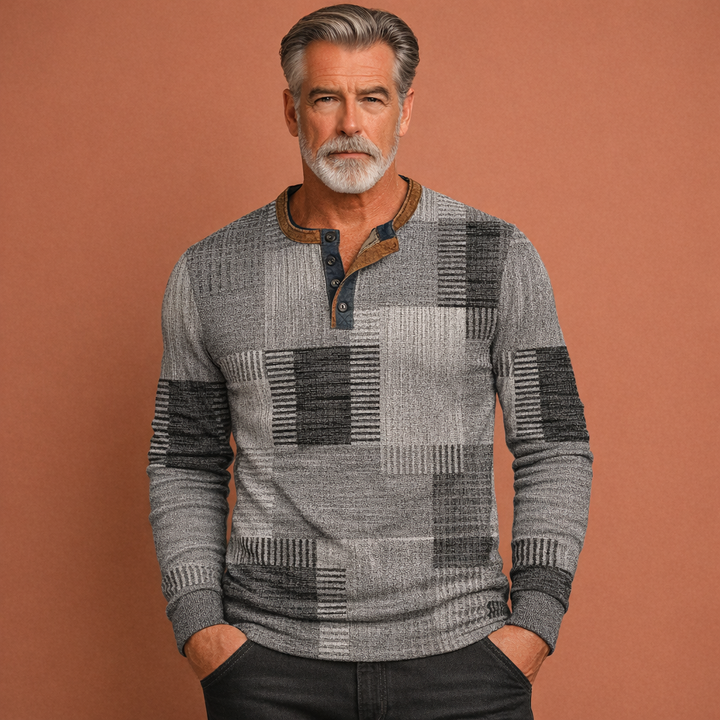 Warme heren trui, klassiek gebreid voor ultiem comfort. Essentieel kledingstuk voor herfst en winter.