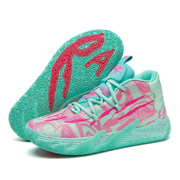 Stijlvolle heren basketbalsneakers met modern design, bieden ondersteuning voor basketbalprestaties.